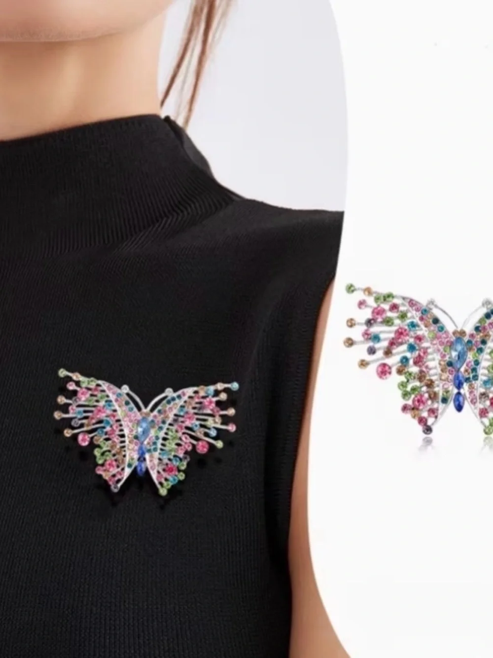 New Colorful Butterfly Brooch Inlaid Synthetic Zirconia Pin Women’s Jewelry
